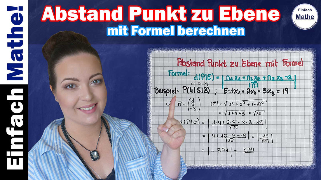 Lösung "Abstand Punkt zu Ebene mit Formel | Vektorrechnung"