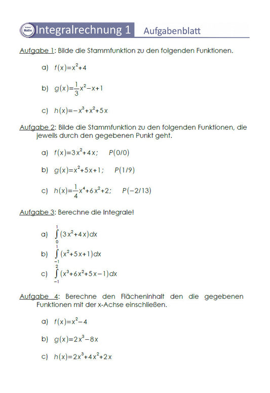 Integralrechnung 1 Online-Seminar