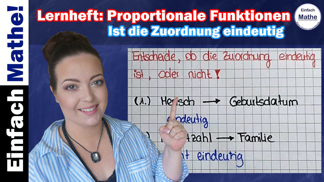 Ist die Zuordnung eindeutig | Proportionale Funktionen Lernheft