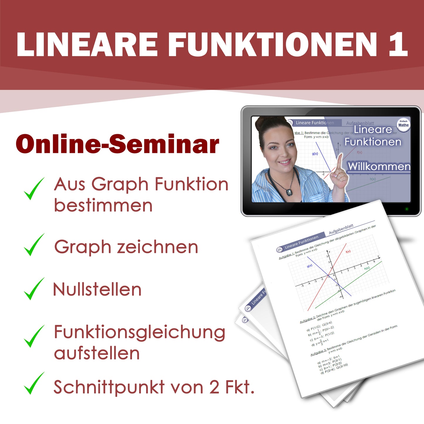 Lineare Funktionen 1 Online-Seminar